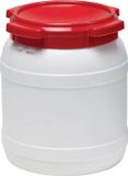 Mauer PE - Seau à large ouverture 15L - Blanc avec couvercle rouge