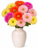 Mica Decorations Boeket Kunstbloemen Gerbera's - H60 cm - 4 kleuren mix - 14x stelen kunstbloemen - gekleurde bloemetjes