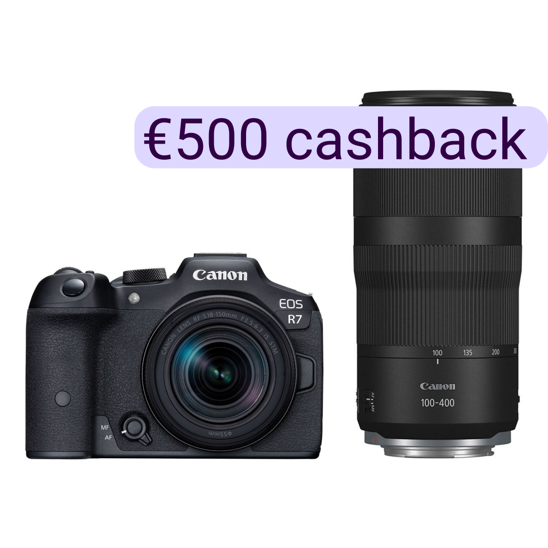 Canon EOS R7 systeemcamera Zwart + RF-S 18-150mm + RF 100-400mm