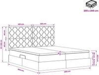 vidaXL LED-opbergbed met matras, donkerblauw, 200 x 200 cm, fluweel