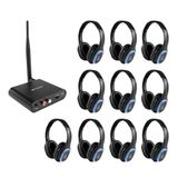 Retekess TA003-TA004 Silent Disco Startpakket, Casque sans fil pour téléviseurs, 3 canaux, portée de 200 mètres, Set de casque Silent Disco pour fêtes