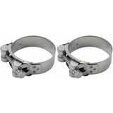 cyclingcolors 2 x uitlaatklem, compatibel met 92-97 mm breed, 24 mm roestvrij staal, A2 AISI304, geluiddemper, potbevestiging, uitlaatpijp, collector, connector, motorfiets, auto, bromfiets, scooter