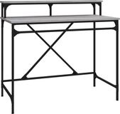 vidaXL Bureau 100x50x90 cm bewerkt hout en ijzer grijs sonoma eiken