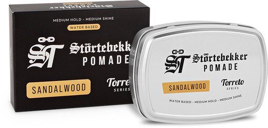 Störtebekker® Premium Pomade Waterbasis Sandelhout - Heren - Medium Hold & Medium Glans - 125ml