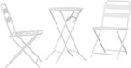 Syfax Tuin Bistro Set 3 st Wit Staal