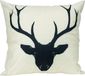 QUVIO Kussensloop met rendier - 45 x 45 cm - Zwart en Beige