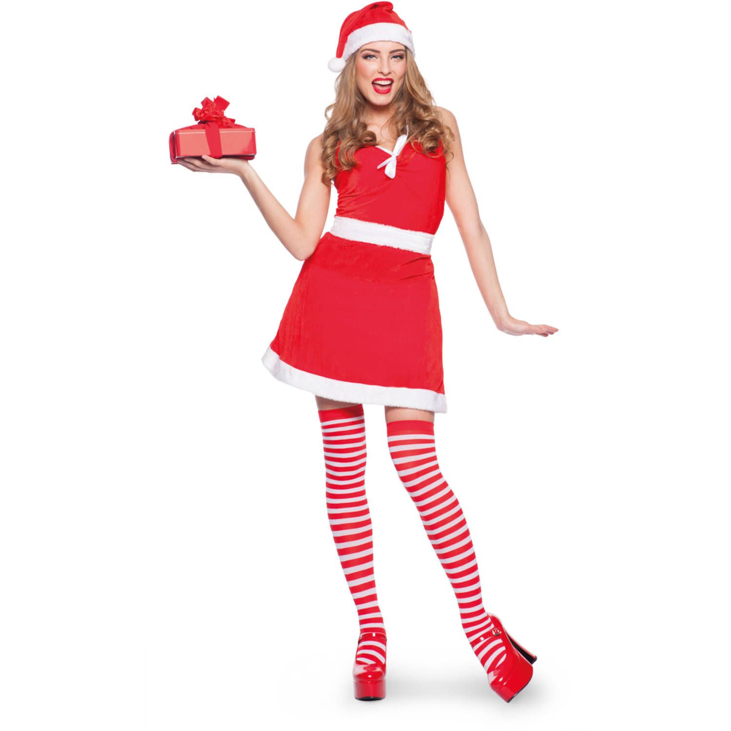 Folat 63333 - Feestkleding - Rood/Wit - Polyester - Vrouw