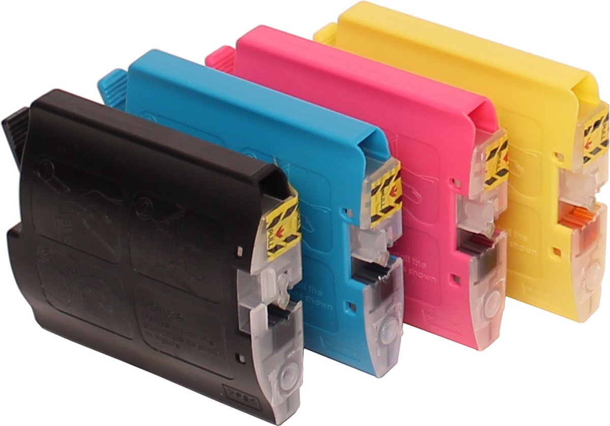 Abc Huismerk Set 4x inkt cartridge voor Brother LC970 LC1000 DCP130C DCP330C DCP330CN DCP350C DCP350CJ DCP350 DCP353C DCP357C DCP520 DCP525C van