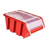 botle 10 x Stapelboxen met deksel, werkplaats, sorteerbox, box, 160 x 235 x 120 cm, rood, stapelbare kunststof opbergdozen