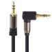 PremiumCord HQ 3,5 mm jackkabel, 3,5 mm jackstekker, stereojack-stekker op 90° stekker, AUX-audio-aansluitkabel, afgeschermd, metalen stekker, M/M, lengte 1,5 m