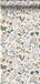 ESTAHome Behang Veldbloemen Okergeel, Vergrijsd Groen en Vintage Blauw - 53 cm x 10.05 m