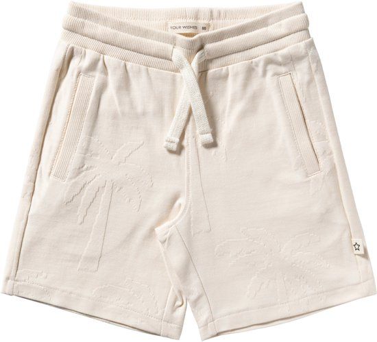 Your Wishes Stamped Palms Bermuda Shorts Broeken Jongens - Creme - Maat 86