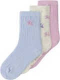 NAME IT - NMFNATUSE 3P Meisjes Sokken - Gebloemd - Begonia Pink - Maat 31-33