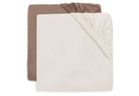 Jollein Jersey Hoeslaken Wieg - 40/50x80/90cm - Milky Coffee/Ivory - 2 stuks