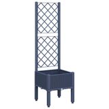 VidaXL Plantenbak met latwerk Polyproyleen (PP) Blauw, Grijs 400 mm x 1420 mm