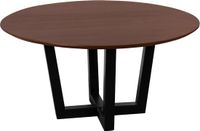 QUVIO Eettafel Sofia - Rond - ø150 cm - W-poot - FSC® gecertificeerd mangohout - Bruin