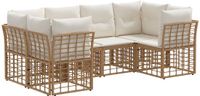 vidaXL - Buiten - bank - set - 6 - st - Naturel - Polyester