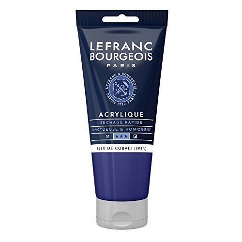 Lefranc & Bourgeois Lefranc Bourgeois 300363 fijne acrylverf, hoog gepigmenteerd, goede dekking, romige homogene textuur - 80ml tube, Cobalt Blue Hue