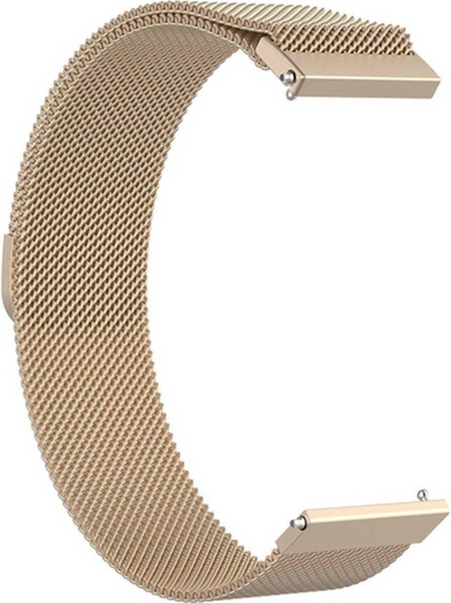 Qubix Milanese bandje voor Garmin Venu / Sq / Sq2 / 2 plus - Vintage goud - 8720621150411