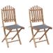 VidaXL Chaise de jardin Siège capitonné Bambou Gris (2 pièces)