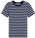 Tommy Hilfiger Dames T-shirt met korte mouwen Slim Cody Ronde Hals, blauw (Dark Night Navy/Ecru Stp), M
