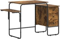 vidaXL Bureau met opslag Gerookt eiken 120 x 50 x 75 cm