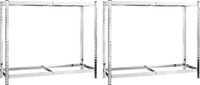vidaXL Bandenrekken 2-laags 110x40x110 cm Staal Zilverkleurig