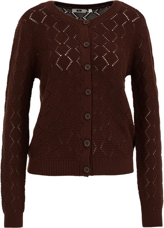WE Fashion Dames gebreid vest met opengewerkte structuur