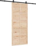 vidaXL Schuifdeur, 100 x 208 cm, massief grenenhout, naturel
