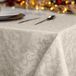 Giovanni Dolcinotti | Rechthoekig tafelkleed Kerstmis 140 x 280 cm Jacquard Damast - 12-zits - 100% Made in Italy - kleur ivoor