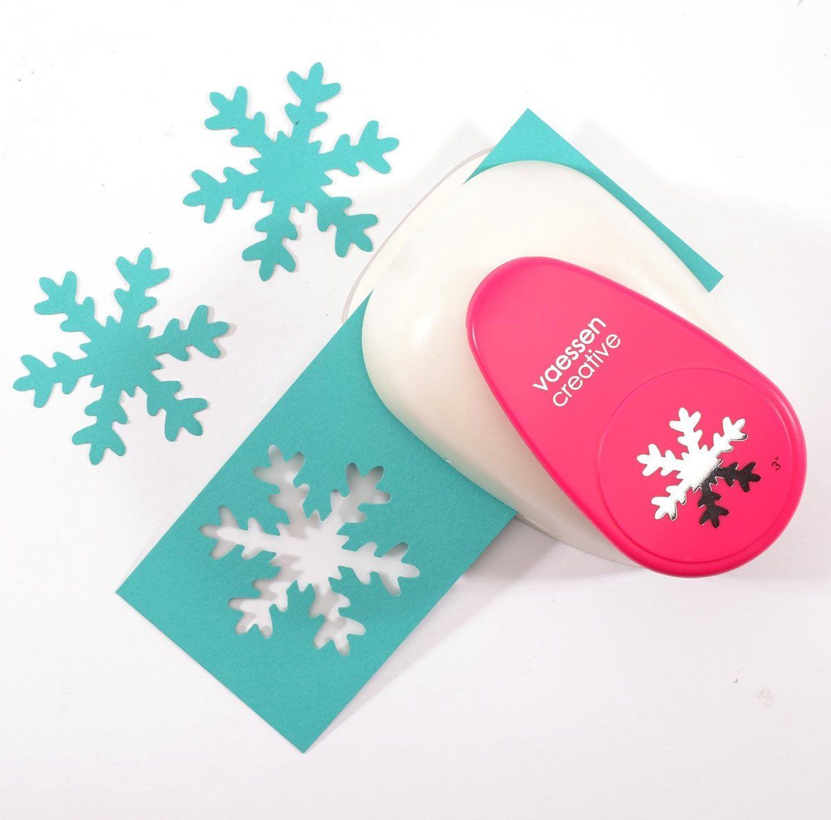 Vaessen Creative Figuurpons - sneeuwvlok super jumbo - wit
