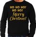 Bellatio Decorations Foute Kersttrui/sweater voor heren - hohoho Merry Christmas - zwart - glitter goud M