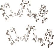 Othmar Decorations Bv 2x Kerstboom guirlandes/slingers met bladeren champagne 200 cm