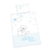 Baby Best Flanellen Beddengoed Favoriete Persoon Blauw GOTS 100 x 135 cm