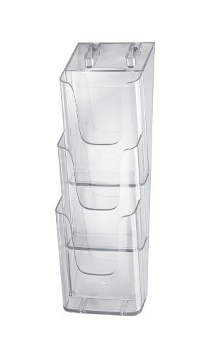 Sigel Wand-brochurehouder - 3 Vakken - Acryl - DIN lang/A6 - 1 Stuk - Glashelder