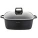 FLORINA Aluminium pan (5,8 l) | D x B x H: 28 x 28 x 11 cm | Kookpan met glazen deksel - antiaanbaklaag | pan inductie - rechthoekig | ideaal voor inductiekookplaat, gasfornuis en elektrische