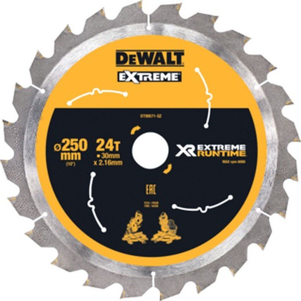 DeWalt DEWA cirkelzaagblad, bladdiameter 250, asgat 30, 24 tanden