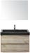 BES LED Dante Badmeubelset 80 cm - Craft Oak - Wastafel Hardsteen Wit Lucca met Spiegel