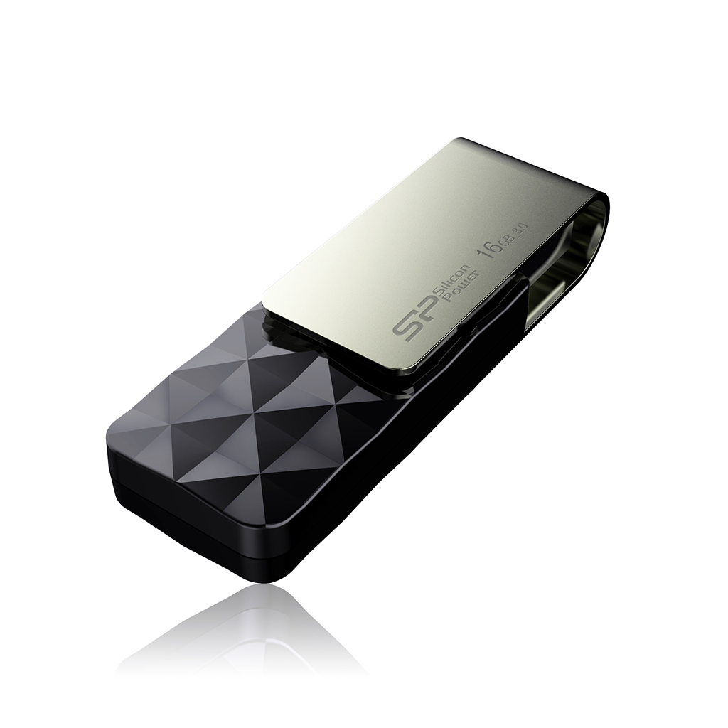 Silicon Power 16GB Blaze B30 USB 3.1 draaibare flashdrive Zwart 16 GB
