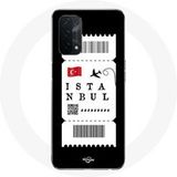 Maniacase Hoesje voor Oppo A54 5G Vliegticket Istanbul Turkije