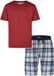 Phil & Co. Berlin Phil & Co Heren Shortama Korte Pyjama Set Rood/Blauw Geruit - Maat L
