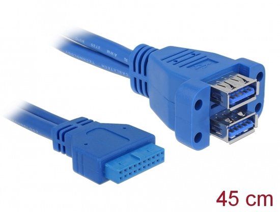 DeLOCK 82942 USB-kabel - 0.45 m - Blauw