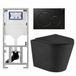 Geberit QeramiQ Dely Toiletset - Hangend toilet - Inbouwreservoir - Zwart glanzende bedieningsplaat