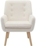 Vente-unique Fauteuil van witte boucléstof SERINO