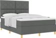 vidaXL Boxspring Bed met Hoofdeinde Donkergrijs Stof 140 x 190 cm