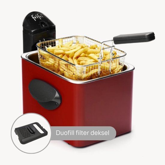 Frifri Expert Duofil F1905RDUO Frituurpan 3,5L | 3200W | RVS | Rood/Zwart