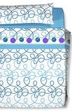CARLA RUBINI Nudos beddengoedset, microvezel, blauw en paars, bed 135 cm