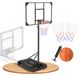 QEENTOE Panier de basket-ball autoportant, hauteur réglable 150-260 cm, panneau incassable 80×60 cm, base large, pour adolescents.