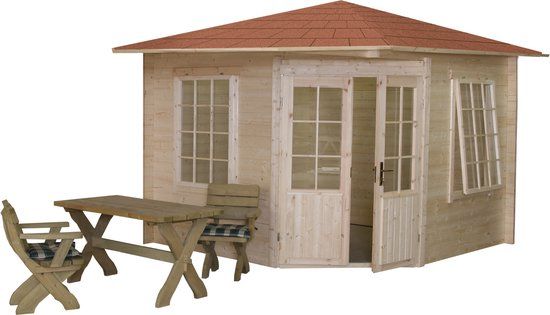 Intergard Hoekblokhut blokhut tuinhuisje Mansfield 300x300cm