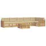 vidaXL Ensemble de canapés d'extérieur 7 pc Blanc et Beige Polyester